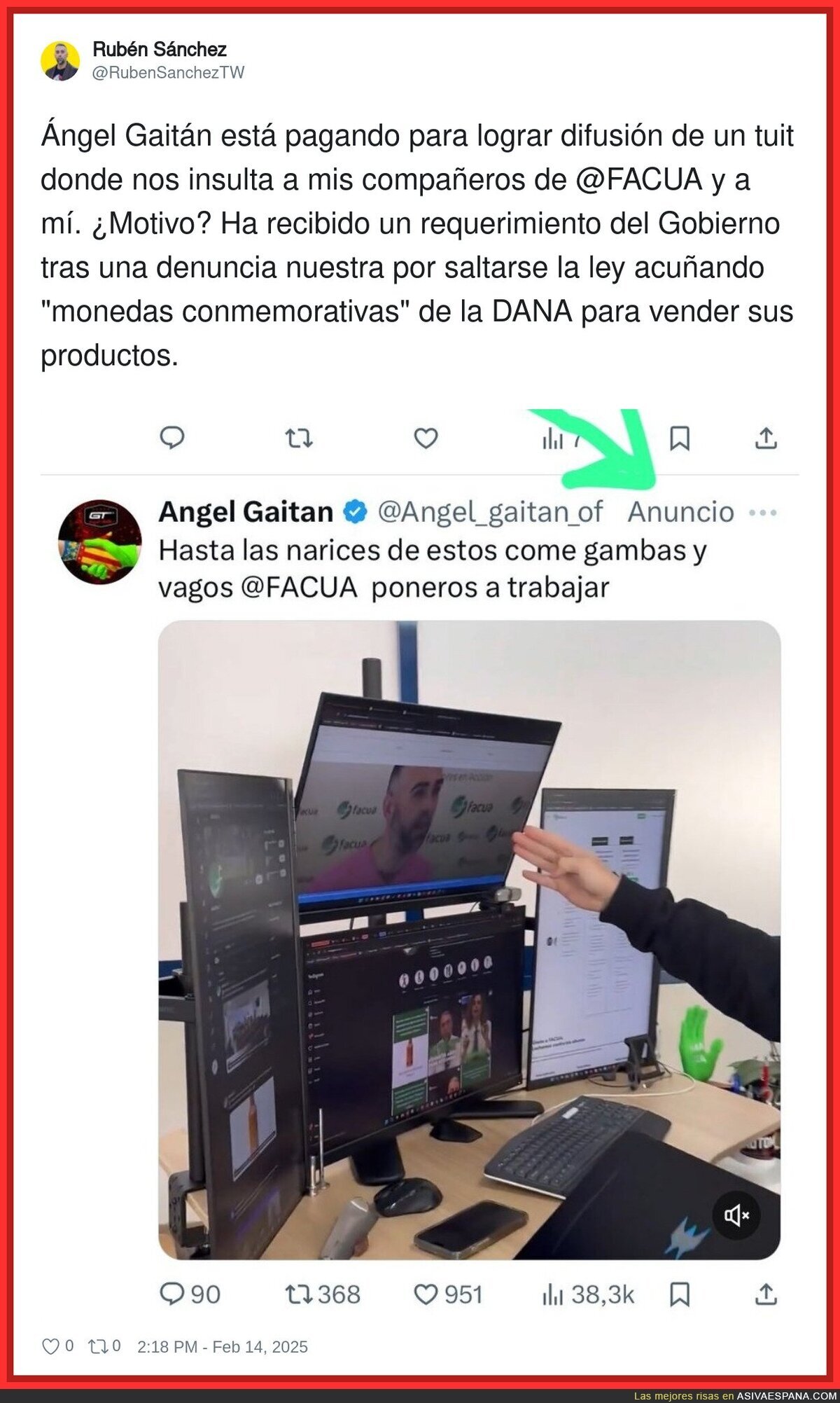 Ángel Gaitán no puede dejar de hacer el ridículo tras acuñar una moneda ilegalmente