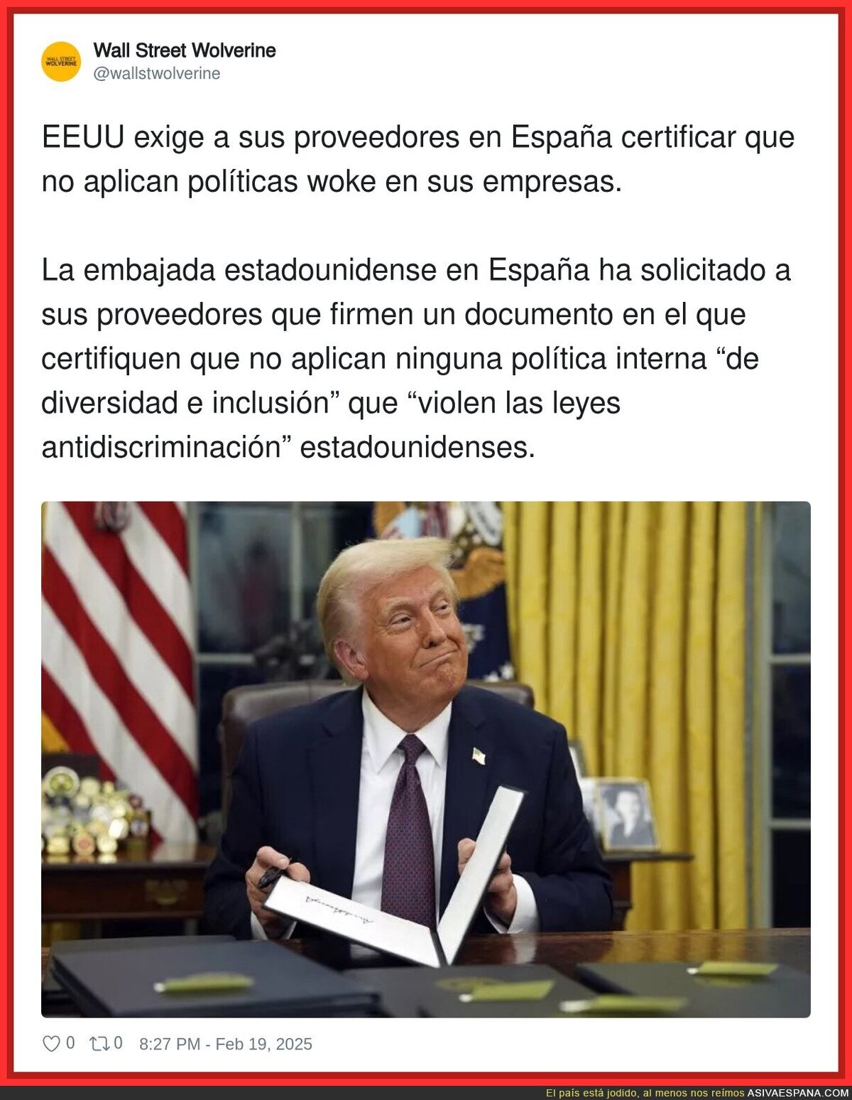 Las exigencias de EEUU sobre España