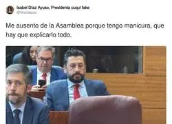 Isabel D&iacute;az Ayuso desaparece normalmente de las asambleas