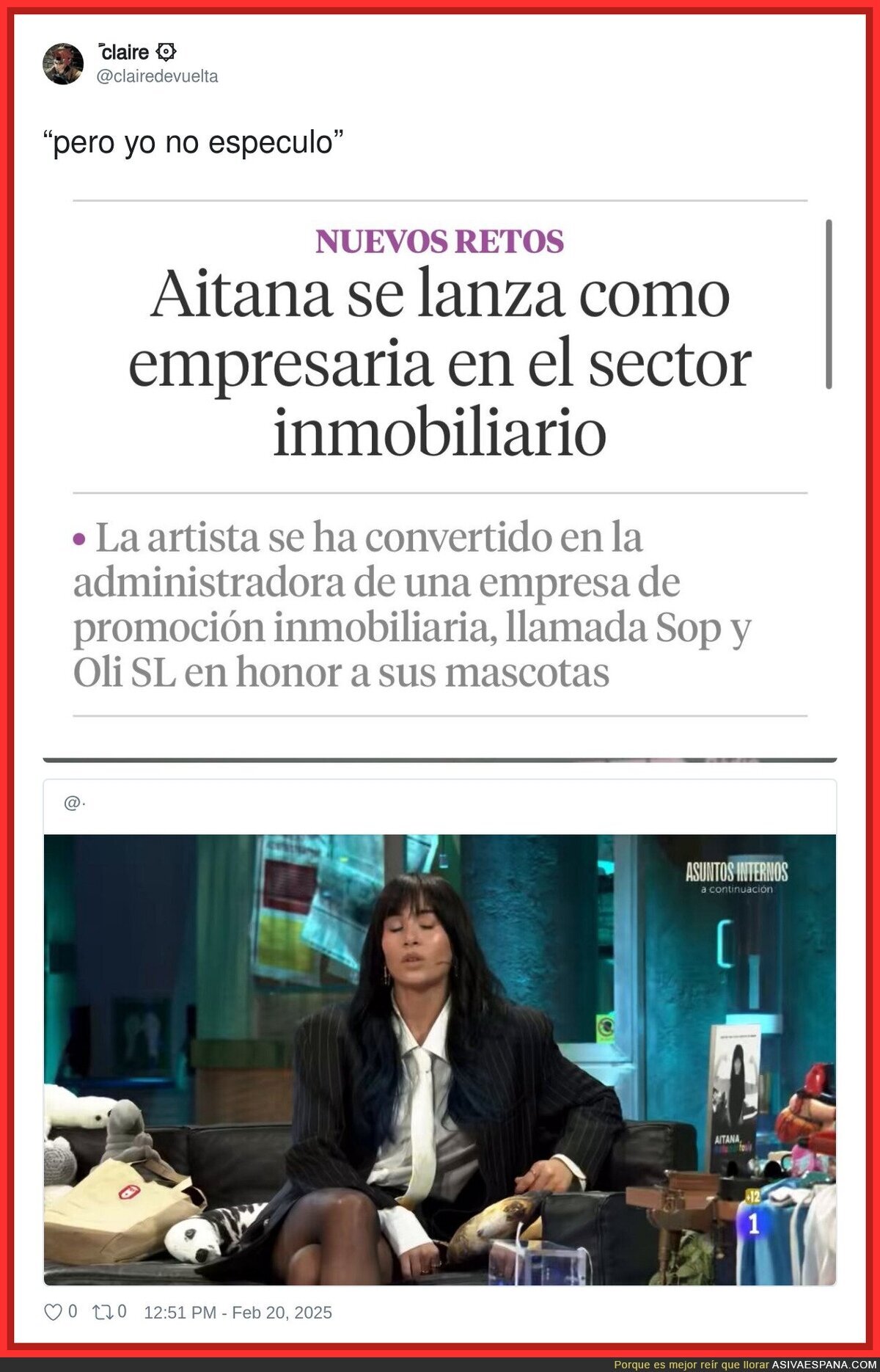 Aitana y su especulación con la vivienda