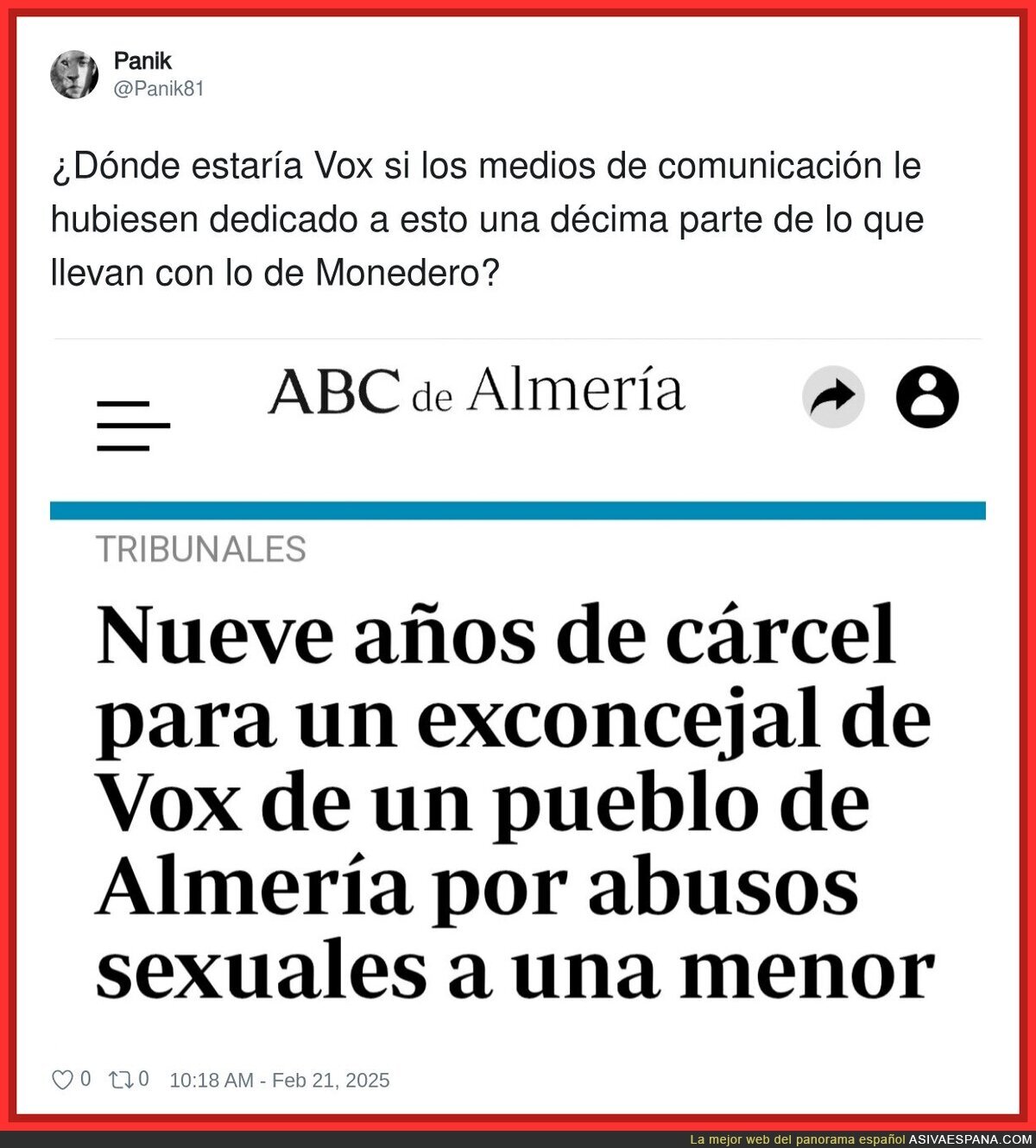 A VOX se le ocultan las noticias importantes