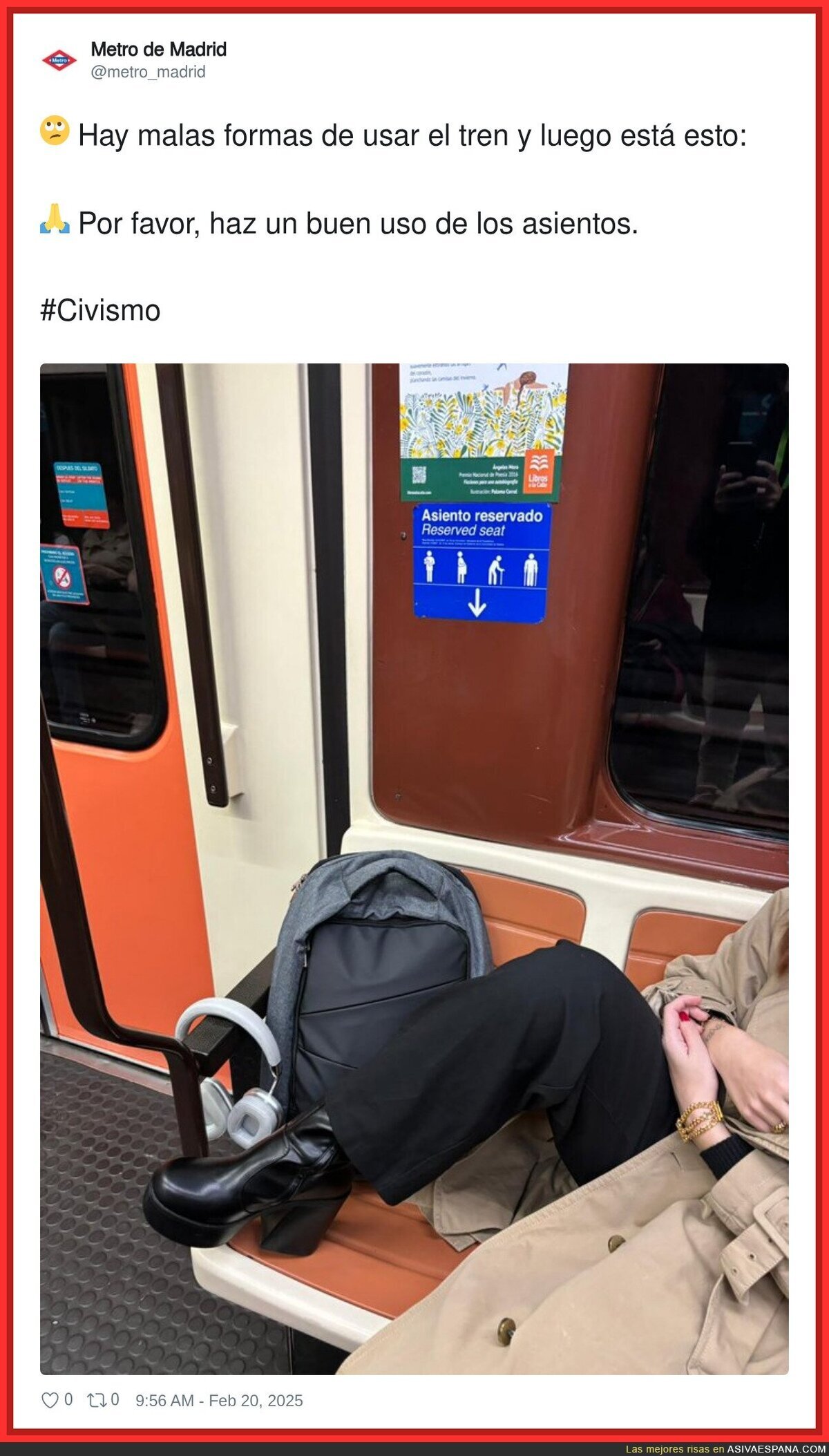 Hay que saber comportarse en el Metro