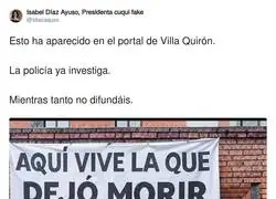 La pancarta que no ha gustado a Isabel D&iacute;az Ayuso