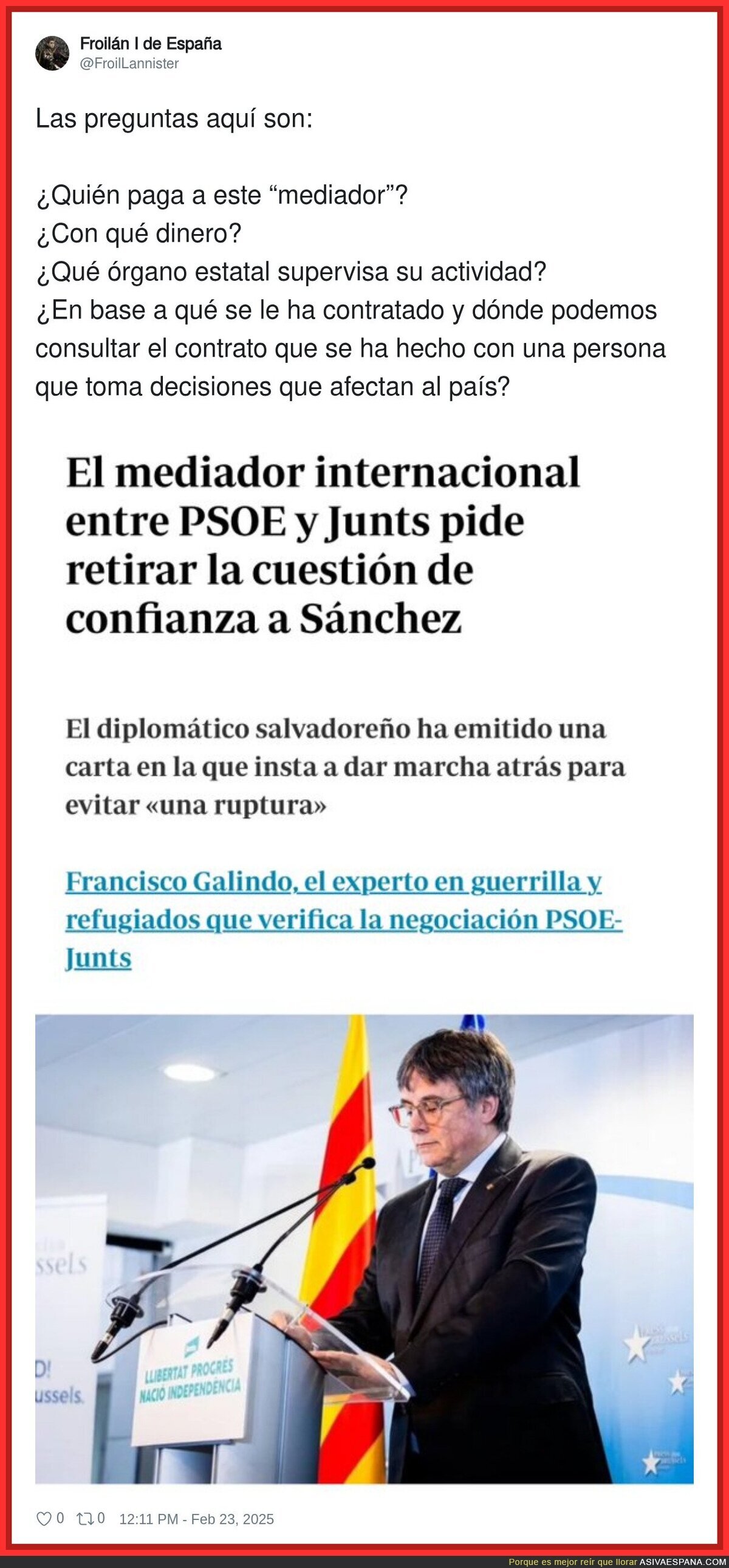 Estamos a las órdenes de Puigdemont