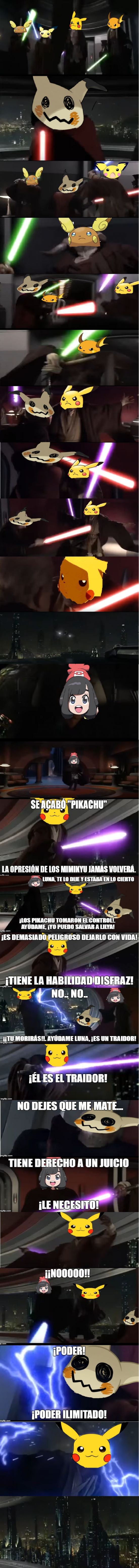Luna,Mimikyu,parodia,Pikachu,star wars