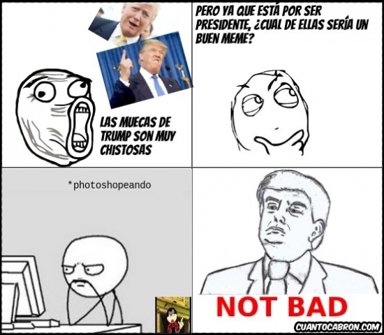 es dibujado asi que valorenlo que me cost&oacute; mucho hacerlo,etcetera,meme,Muecas chistosas,not bat,Trump