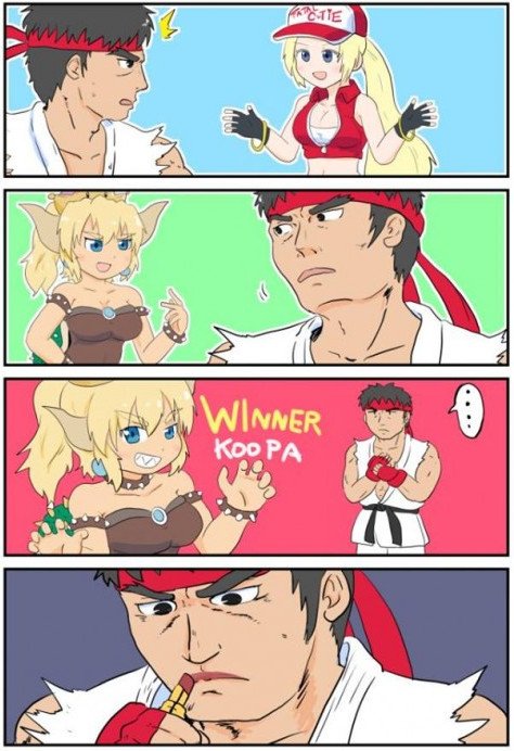 Omg_run - Ryu también cayó en las redes de Bowsette