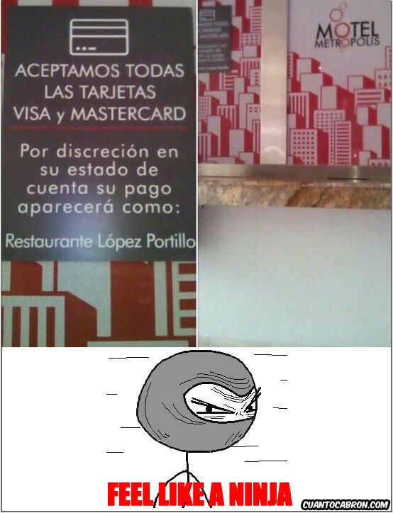 discreci&oacute;n,feel like a ninja,motel
