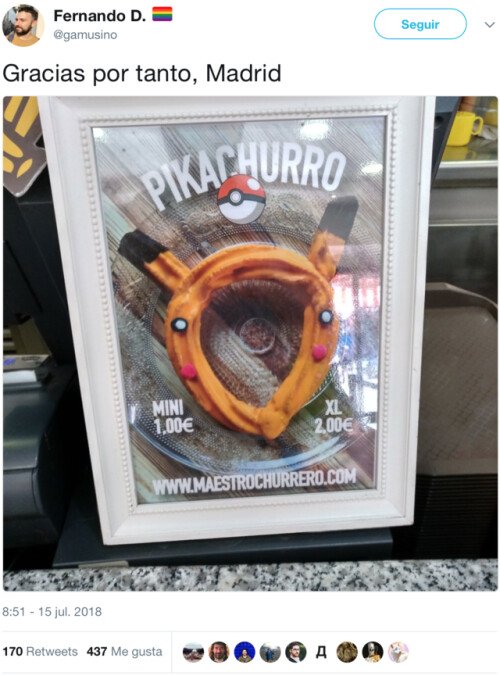 churro,Madrid,Pikachu,Pokémon