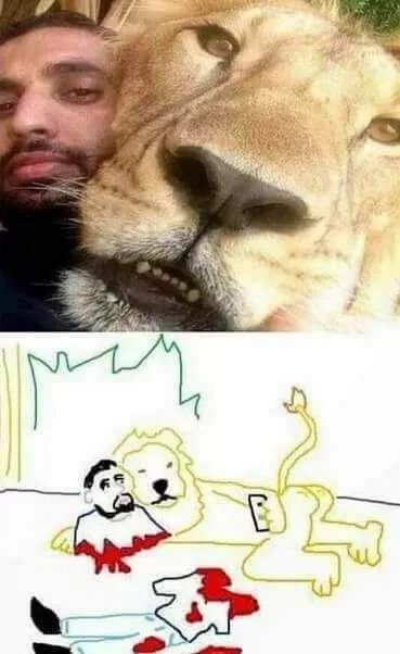 foto,humano,león,selfie