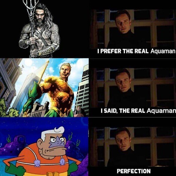 Aquaman,Bob Esponja,perfección,real