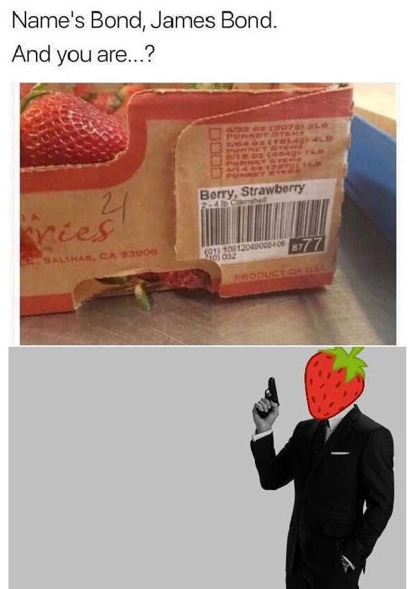 007,fresa,fruta,James Bond,Strawberry