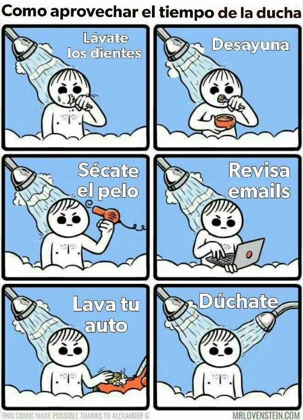 duchar,tareas,tiempo