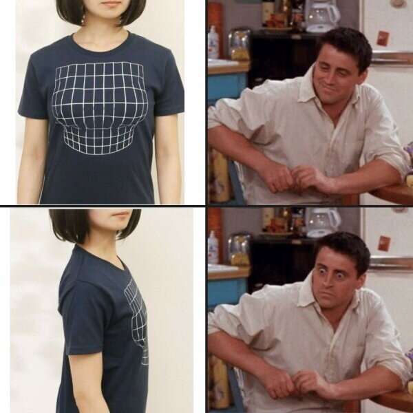 camiseta,chica,efecto,óptico