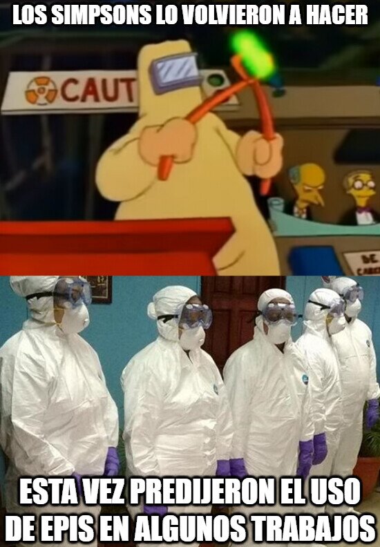 Meme_otros - Los Simpsons predijeron también el uso de epis... (nótese la ironía)