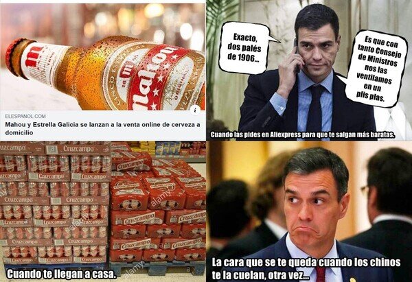 aliexpress,cerveza,engañar,Pedro Sánchez