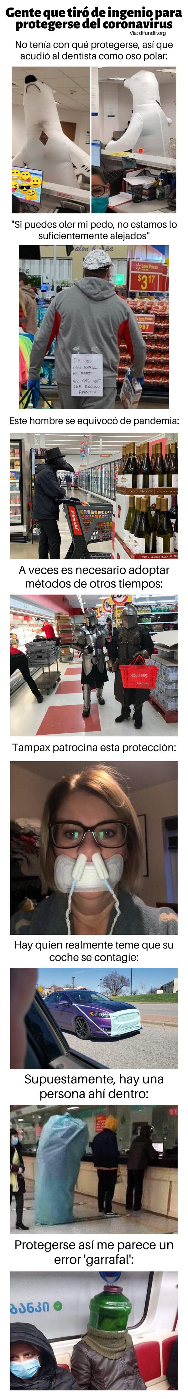 Meme_otros - Gente que tiró de ingenio para protegerse del coronavirus