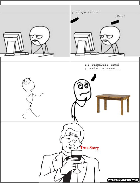 cena,llamr,madre,mesa,poner,true story