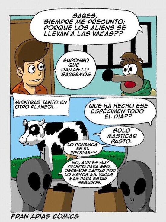 Meme_otros - ¿Por qué los aliens se llevan a las vacas?