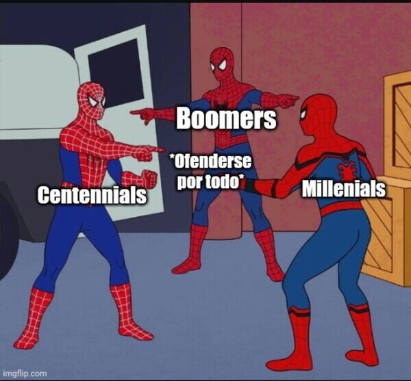 Boomers,Centennials,Millenials,spiderman