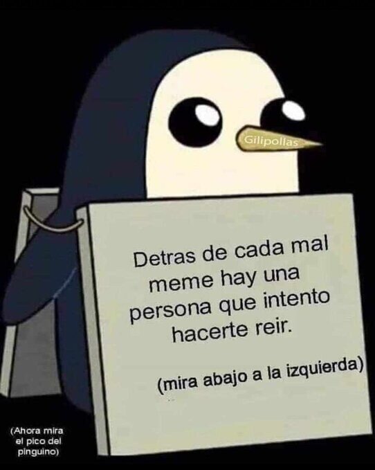 Meme_otros - El pingüino tiene un mensaje para tí
