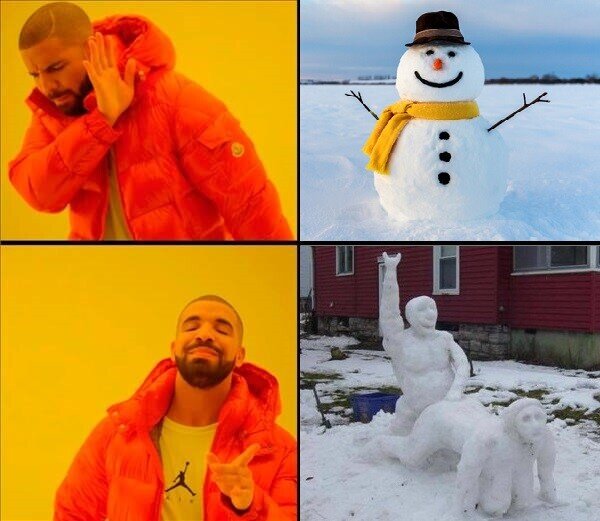 Meme_otros - Porque el típico muñeco de nieve ya está muy visto...