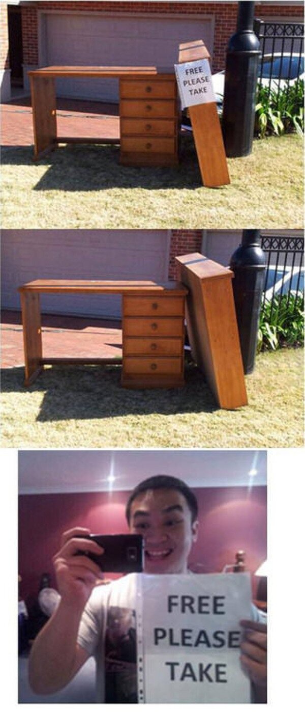 cartel,gratis,llevar,muebles,papel