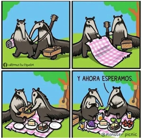 Meme_otros - Cuando los osos hormigueros se van de picnic