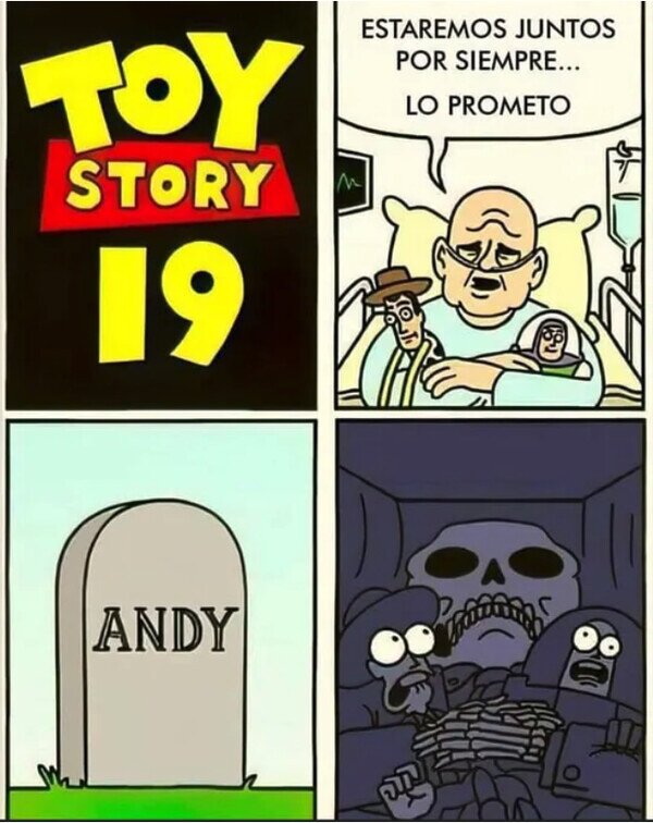 Andy,juguetes,juntos,muerte,toy story,viejo