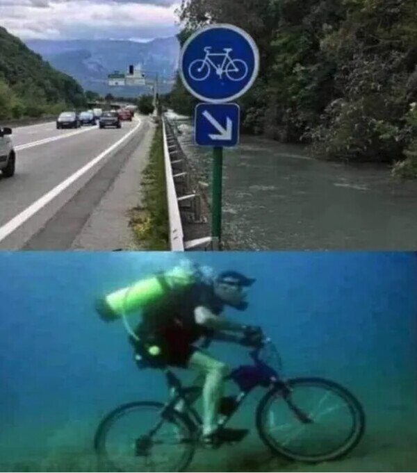agua,bicicleta,ciclistas,río