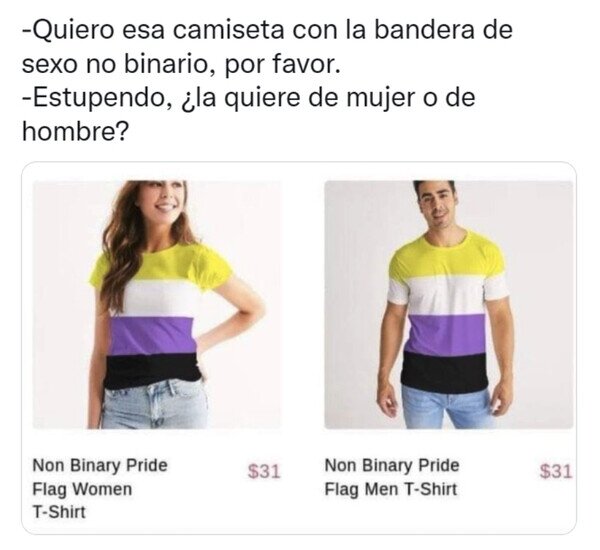 bandera,camiseta,género,hombre,mujer,no binario,sexo