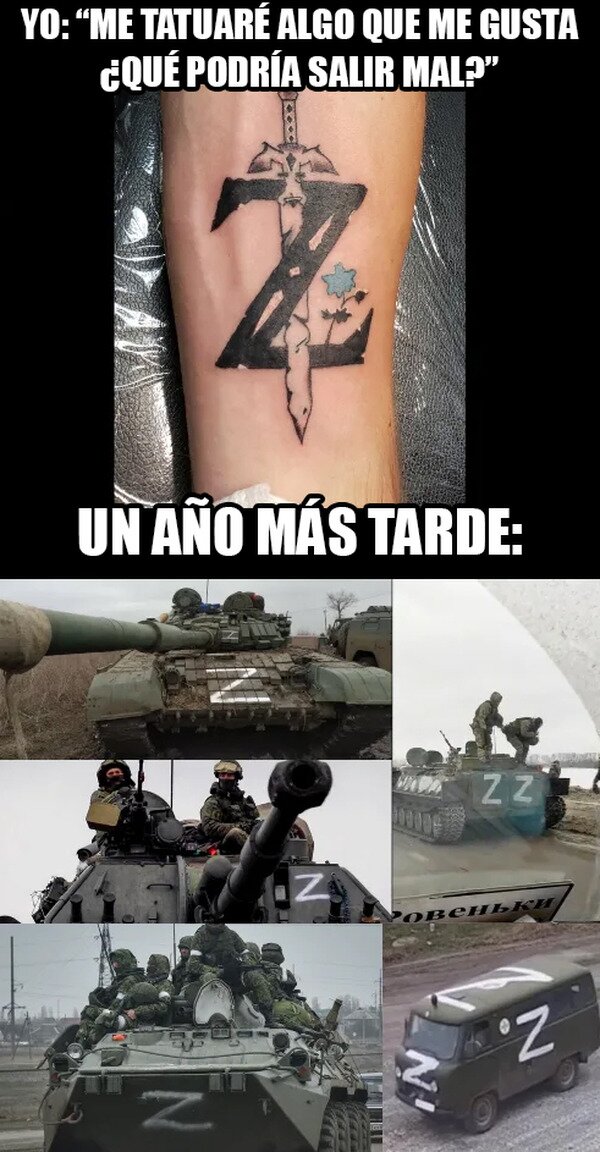 ejército,guerra,Rusia,tatuaje,Ucrania,Z,Zelda