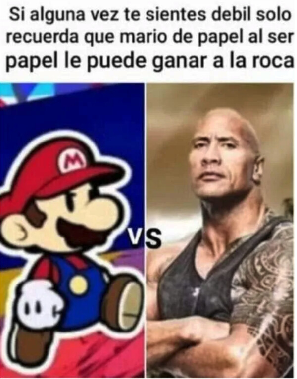 ganar,Mario,papel,piedra,roca,The Rock