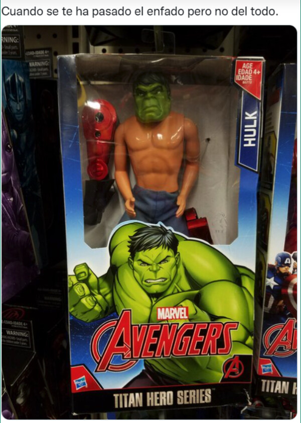 Meme_otros - Furioso como Hulk, pero no mucho
