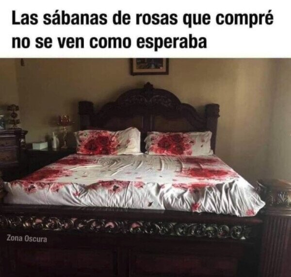 cama,rosas,sábanas,sangre