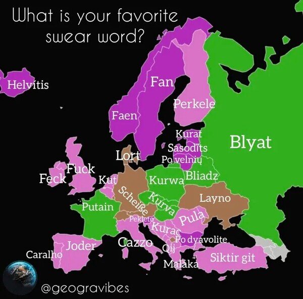Meme_otros - La palabrota más común en cada país de Europa