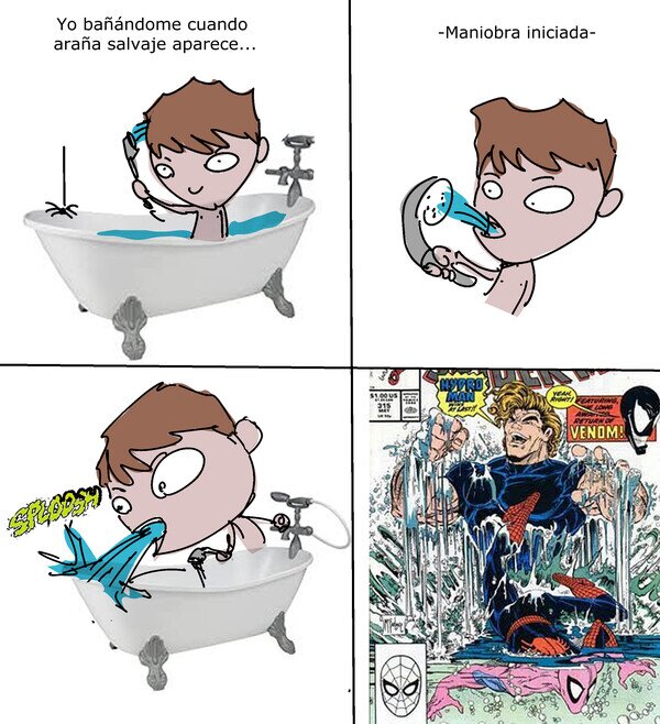 bañera,el hombre araña,hydro-man,spider-man
