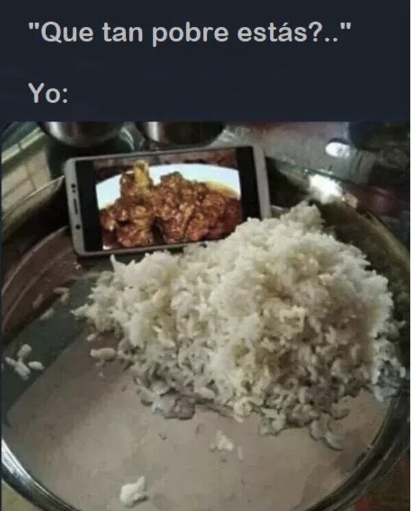 Meme_otros - Solo me da para el arroz