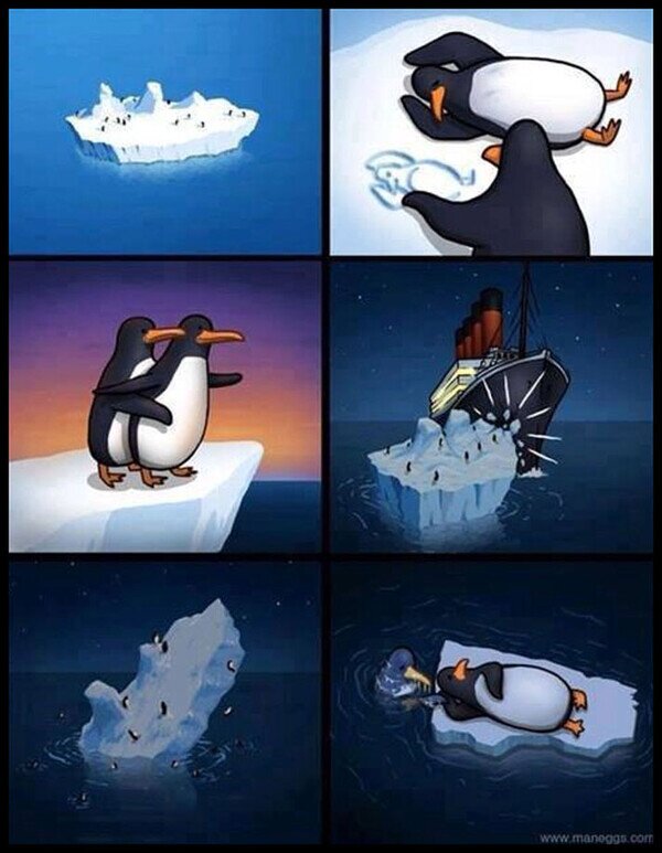 choque,iceberg,pingüinos,titanic