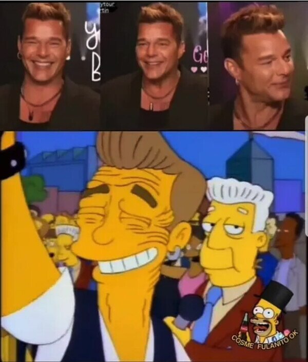 Meme_otros - Los Simpson también predijeron el actual rostro de Ricky Martin