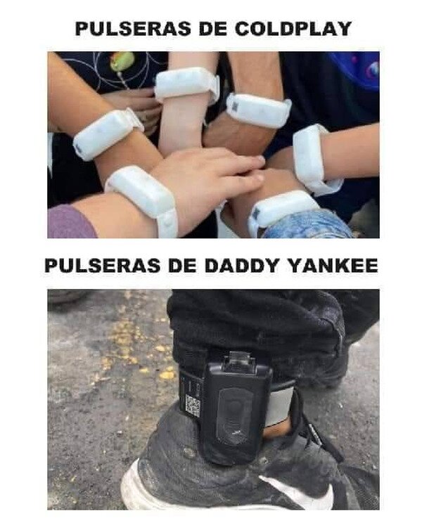 cárcel,Coldplay,Daddy Yankee,pulsera