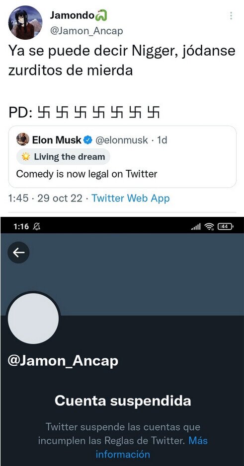 cuenta,decir,Elon Musk,libertad,suspendida,twitter
