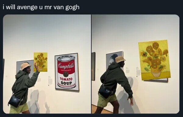 activistas,cuadro,sopa,tomate,Van Gogh,venganza
