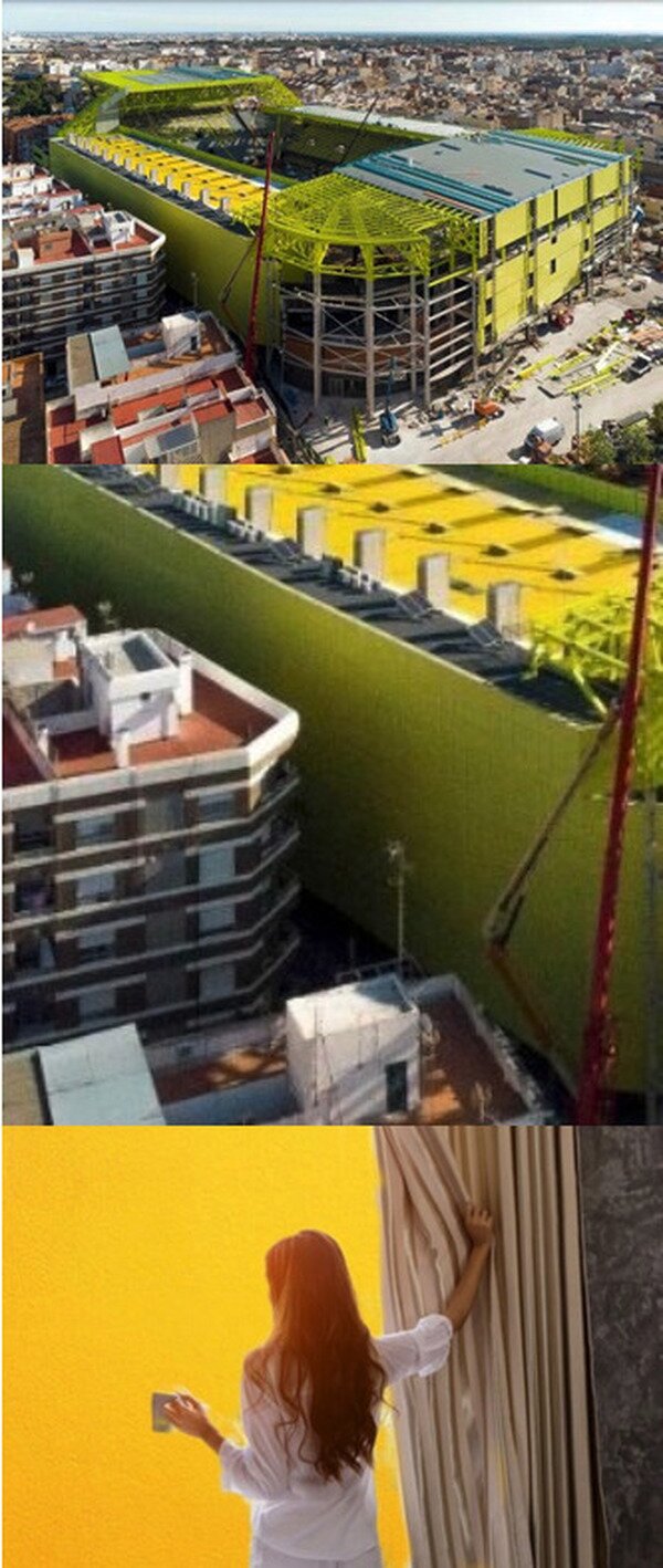 amarillo,edificio,estadio,Villarreal,vistas