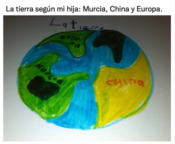 China,dibujo,Europa,hijo,Murcia,planeta,Tierra