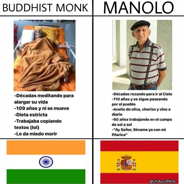 Meme_otros - Ninguna monje budista es mejor que Manolo