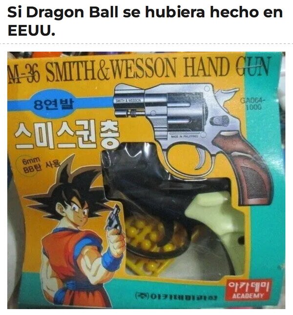dragon ball,EEUU,Goku,pistola