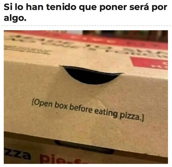 abrir,caja,comer,indicaciones,pizza
