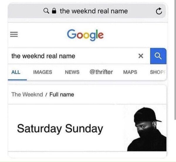 cantante,finde,nombre,The Weeknd
