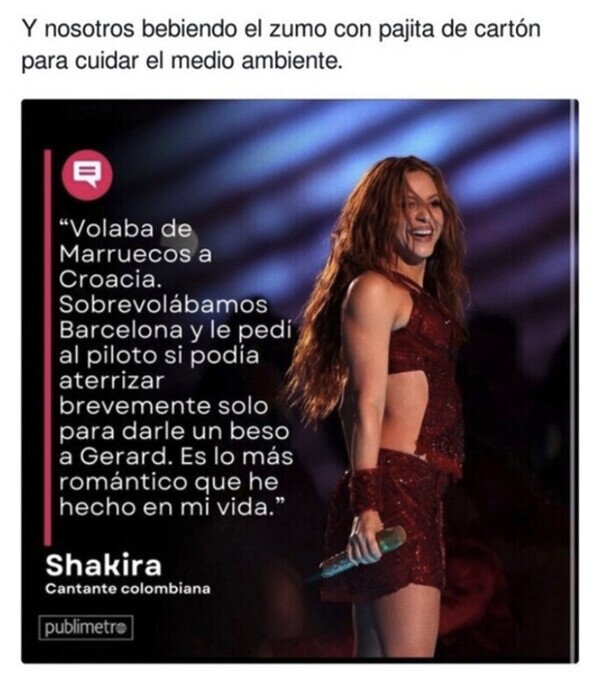 amor,avión,contaminar,medio ambiente,Shakira